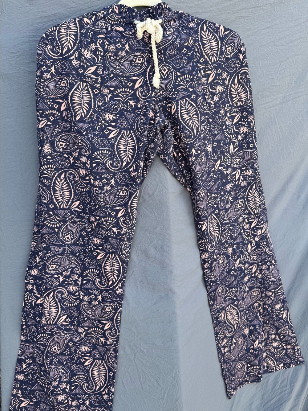 2 for 1 Roxy Navy and Light Pink Paisley and Gray/White Women’s Oceanside pants